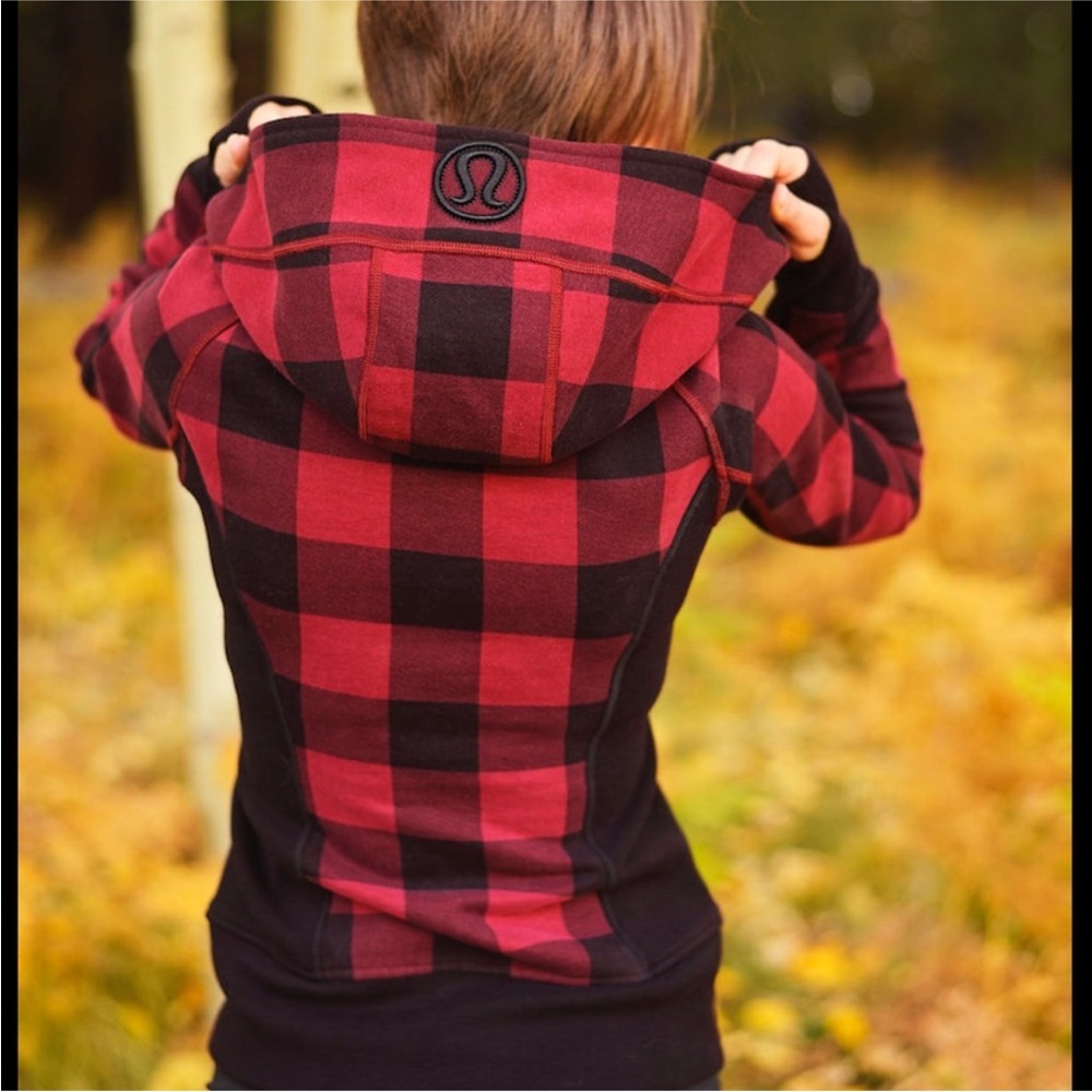 Lululemon Hoodie Women’s 4 Buffalo Plaid Scuba Full Zip Lumberjack - Picture 1 of 7